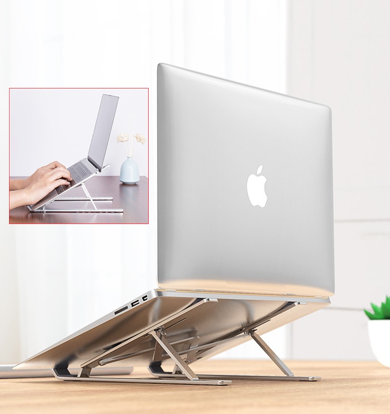Bærbar laptop beslag aluminiumslegering bærbar holder justerbar sammenfoldelig radiator hylde til notebook computer beslag skridsikkert