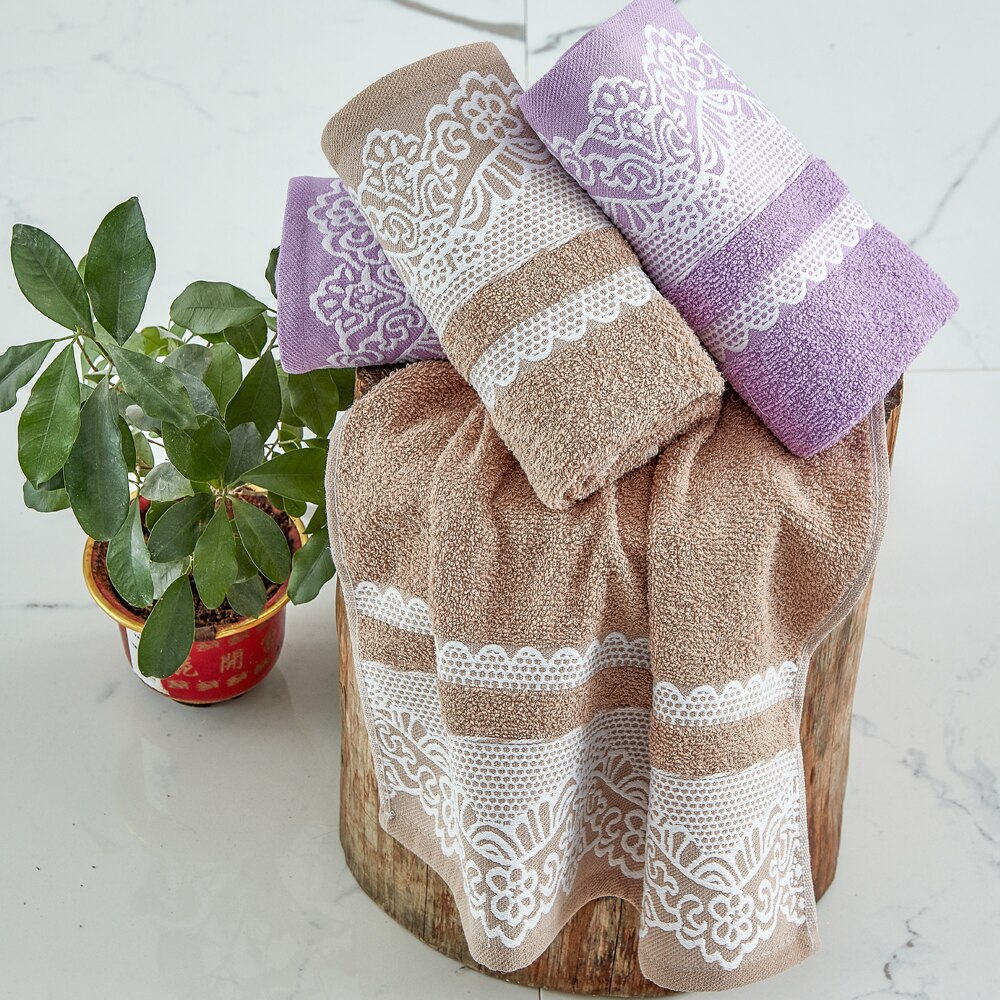 Turkisk handduk lyxig spets badhandduk strandhandduk ansiktshandduk set 4 st 50 x 85 cm broderade 100%  bomull turkiska handdukar set