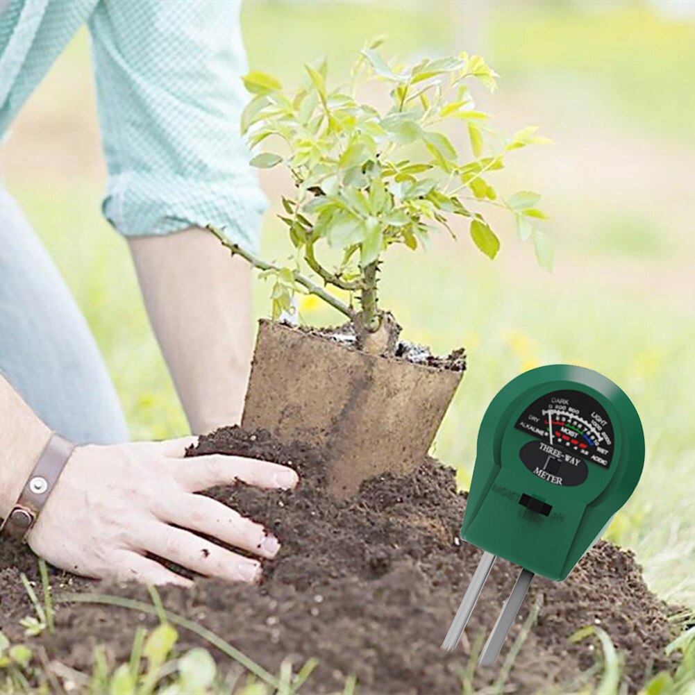 3in1 misuratore di PH del suolo Monitor di umidità rilevatore di acidità Tester del suolo di vitalità strumento per attrezzi da giardino per fiori all'aperto