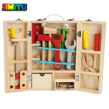 1 Set Kinderen Houten Speelgoed Hout Reparatie Tool Set Pretend Play Vroege Onderwijs Simulatie Speelgoed Gereedschapskist Voor Kinderen