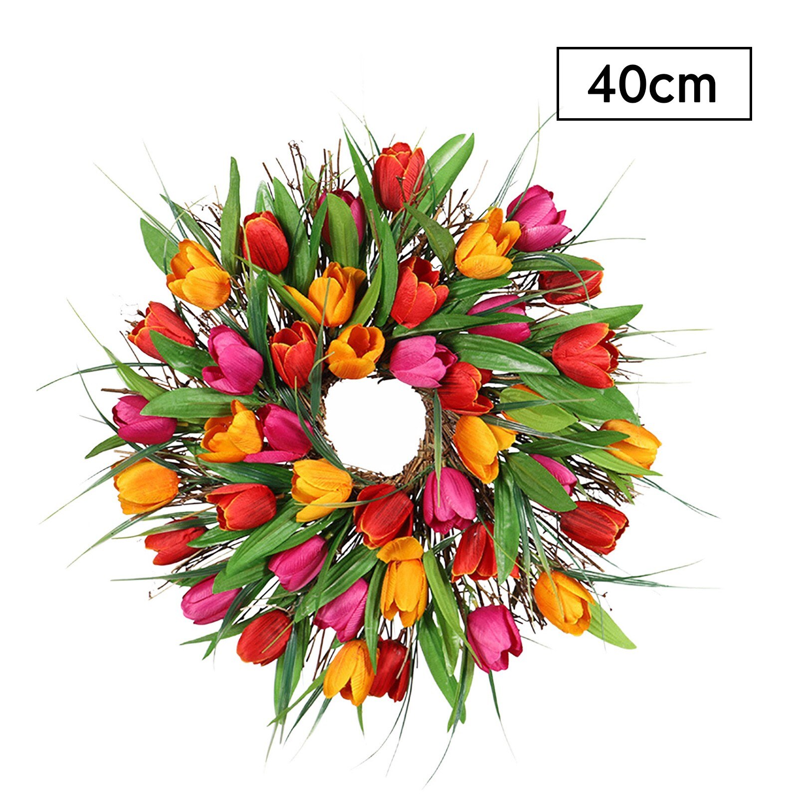 Artificial Tulip Front Door flower Wreath Pumpkin Berry Maple Leaves Party Wedding Hanging Decor flower Wreath Hanging Decor