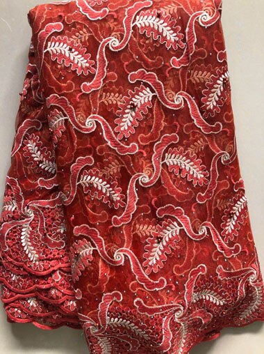 Nigerian Laces Fabrics Tulle African Laces Fabric Wedding African French Net Lace YLL5095 fucshia: AS PIC 5