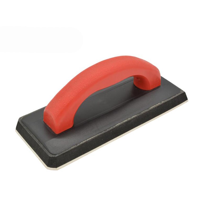 Rubber Grout Float with Soft Grip Plastic Handle, 100x240mm, Flat Tile Flooring Trowel for Masonry, Concrete, Drywall