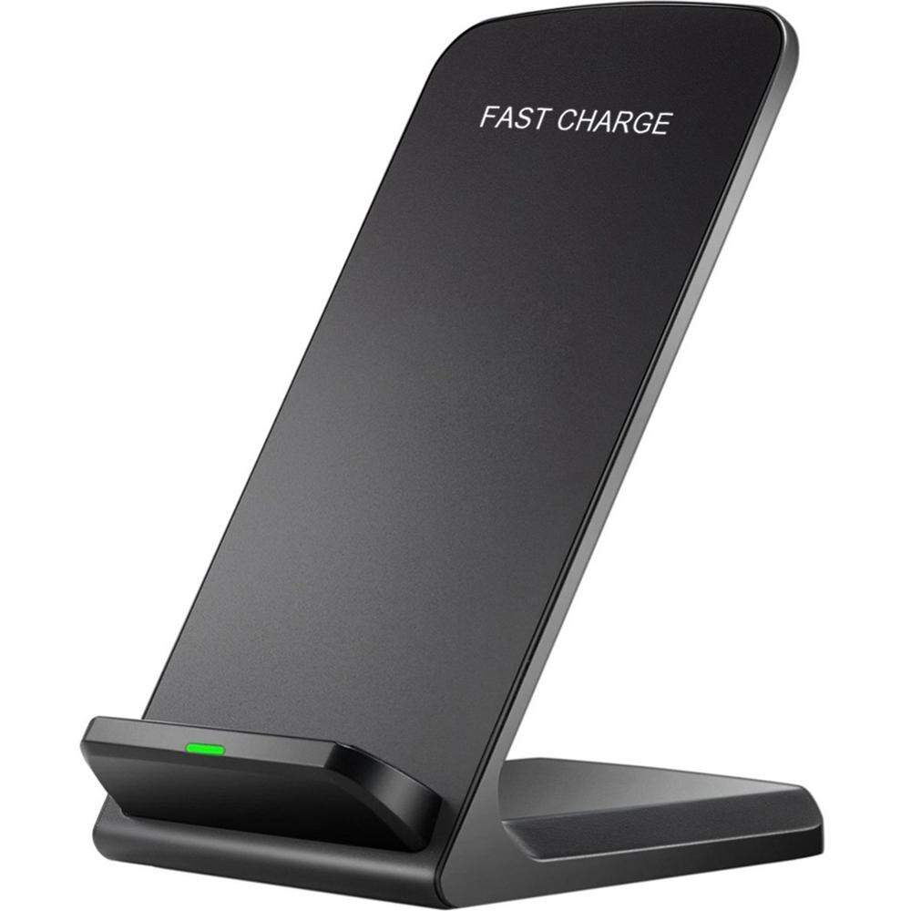 Qi Wireless Charger Stand Voor Iphone X Xs 8 Xr Samsung S9 S10 S8 S10E Snelle Draadloze Laadstation Telefoon charger Stand: Black