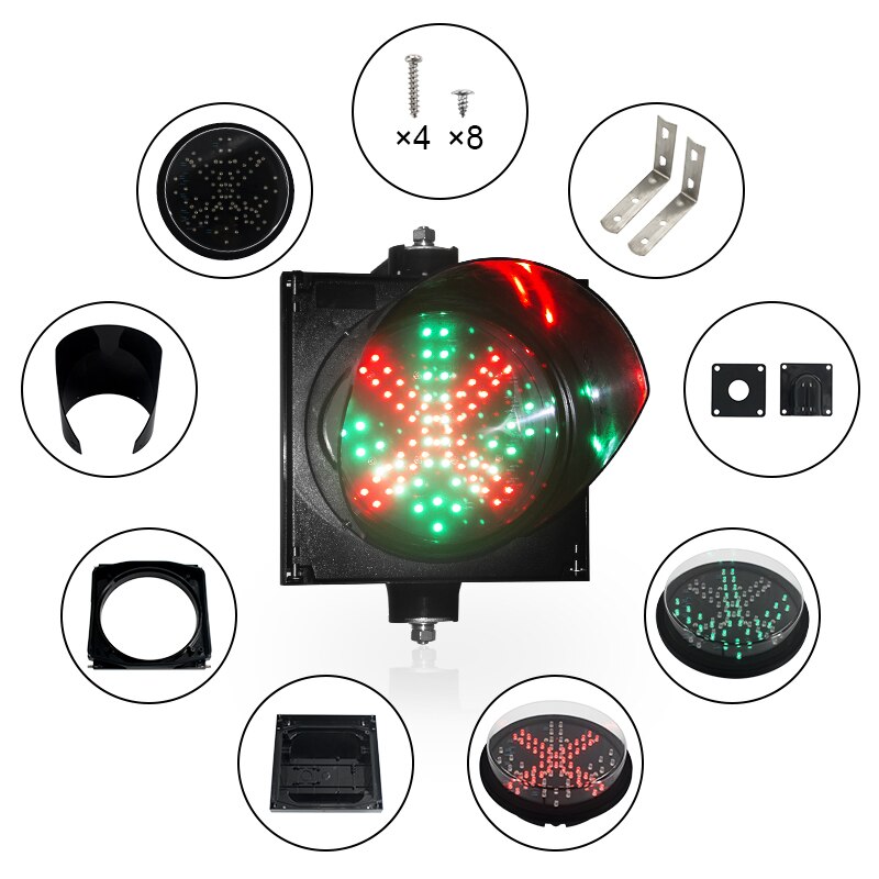 8Inch Red Cross Green Arrow 2 In 1 LED Traffic Light