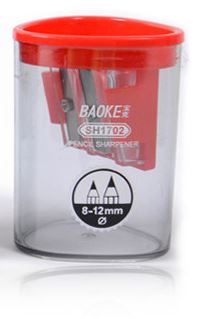 Pencil Sharpener Handle Transparent Double Hole 4 Colors Apply to 8-12mm Diameter: Red
