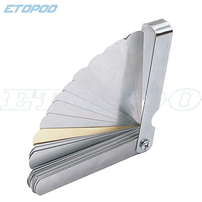 32 Blades Feeler Gauge Metric Gap Filler 0.04-0.88mm Thickness Gage .0015-.035 Copper Sheet For Measurment Tool