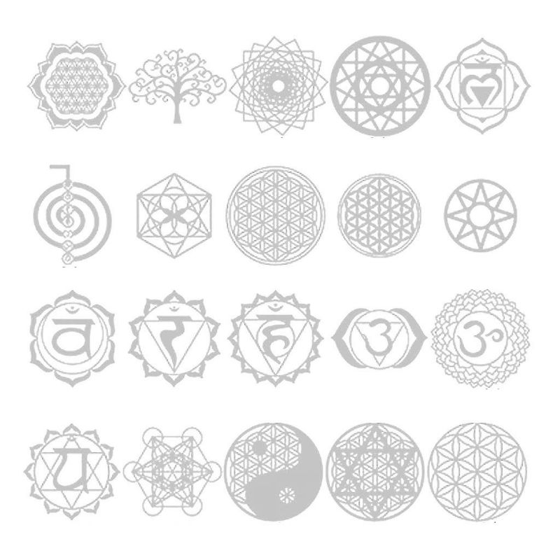 20 pçs sagrado geométrico cobre ornonite adesivo flor vida árvore diy energia torre pirâmide material resina cola epoxy arte artesanato