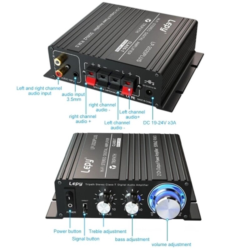 Lepy LP-2020Plus HiFi Stereo Klasse T Digital o Verstärker Energie Verstärker Mini Heimat Stereo o Ampere 50Wx2 (UNS Stecker)
