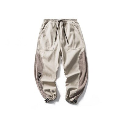 Pantalones casuales de pana para hombre, ropa de calle estilo Hip Hop Cargo, con Velcro, coreana, de chándal: L / Gray