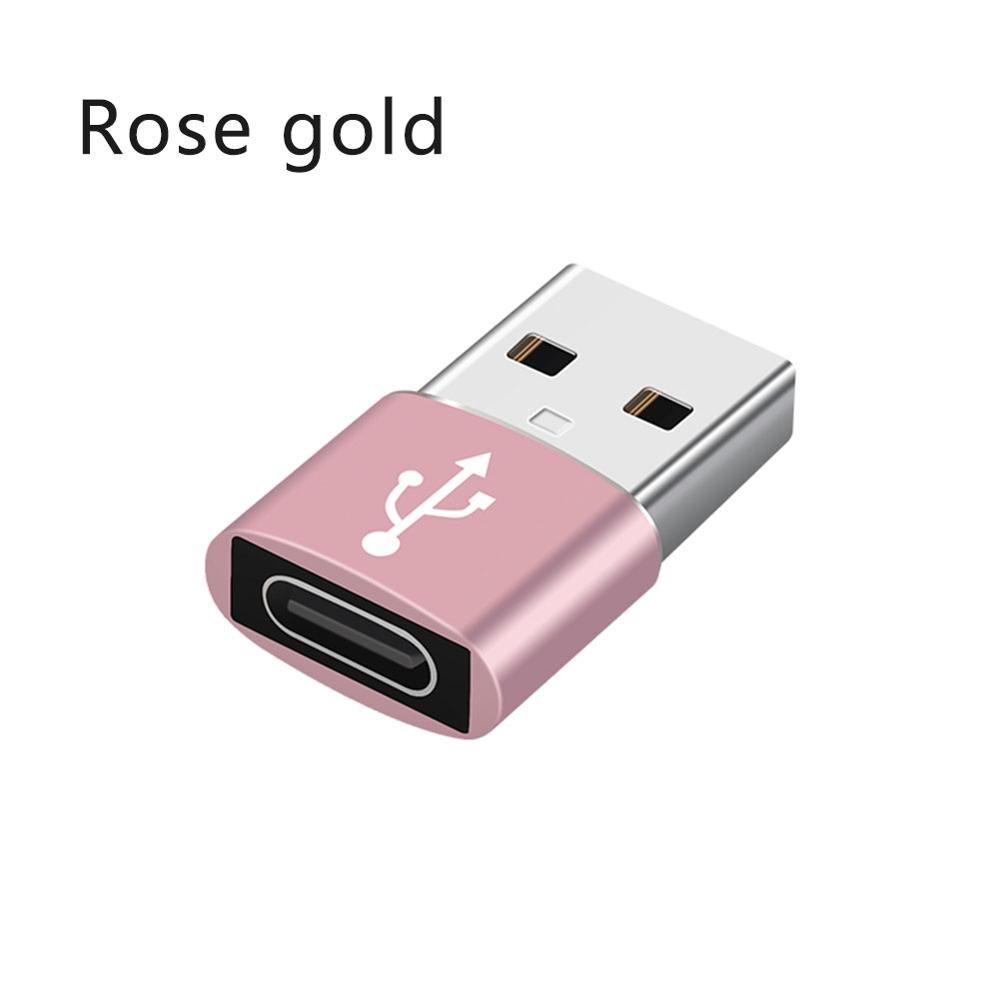 USB3.0 Type C OTG Adapter USB Male to Type-C Female Converter Cable Adapter For PC Laptop Earphone Adapter Computer Accessories: Rose Gold