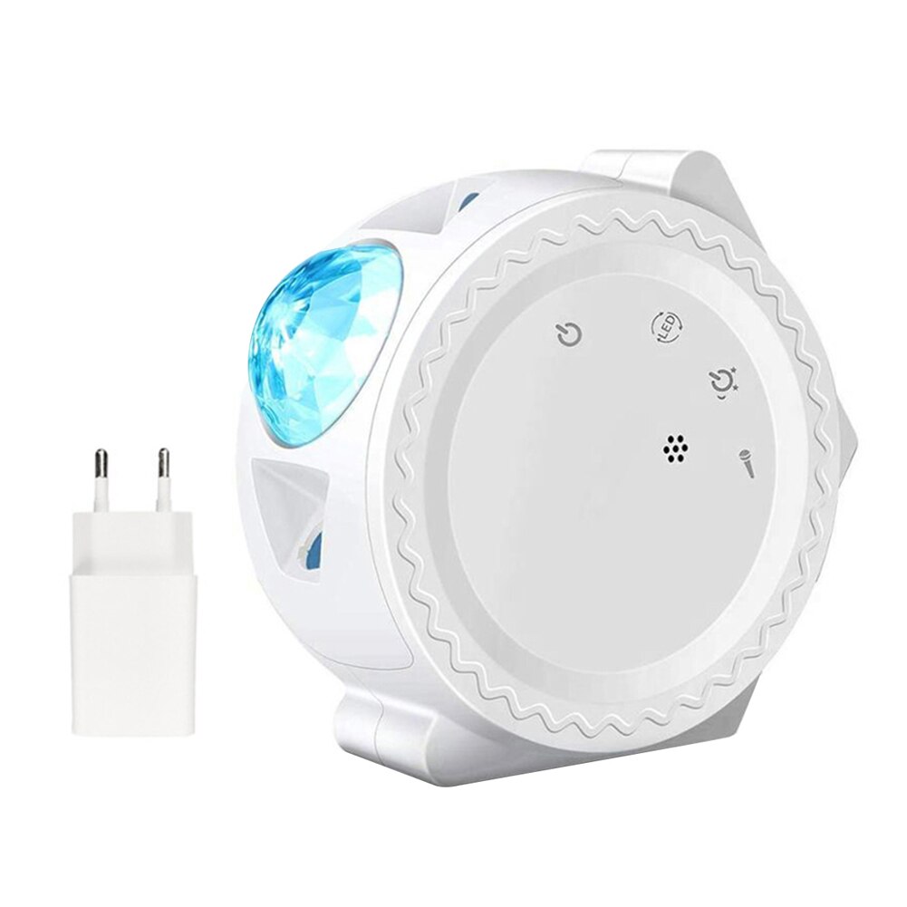 Projector Night Light 6 Color Starry Sky Projector Lamp USB Charging Projection Smart Night Light: EU plugWhite