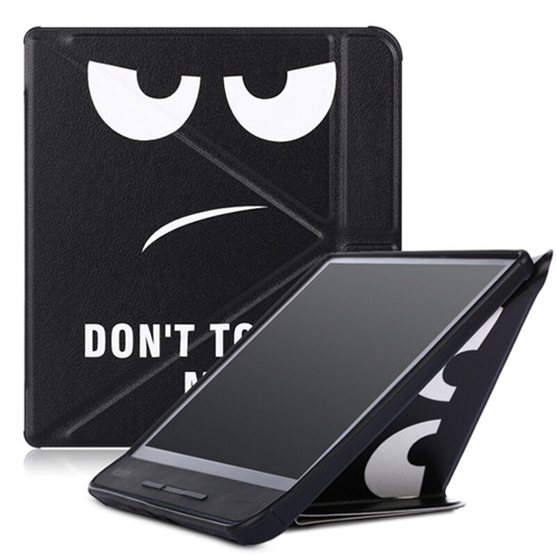 Case Voor Alle 7 "Kobo Libra H2O Ebooks Pu Lederen Multi-Angle Stand Cover Voor tolino Vision 5 Auto Sleep/Wake + Stylus: Big eyes