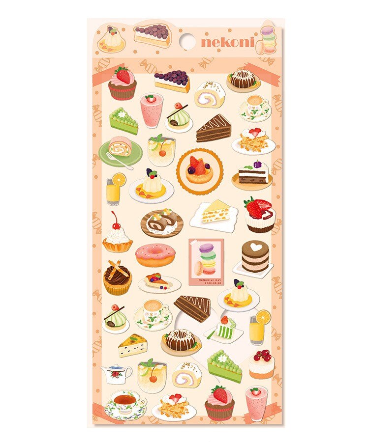 Cute Aesthetic Food Stickers Cake Bread Scrapbooking Journal Sticker Diary DIY Decoration Stationery Hobby Craft Supplies: cake