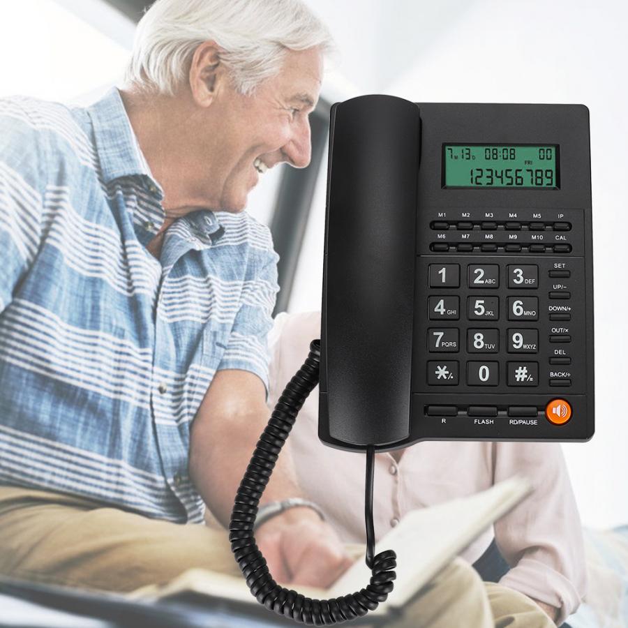 L109 English Trade Call Desk Display Caller ID Telephone for Home Office Hotel Restaurant Black Desk Telephone