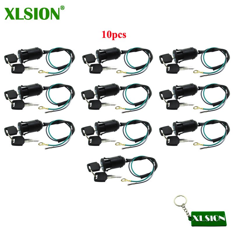 XLSION 2 Draht Zündschlüssel Für 2 Hub 47cc 49cc Mini Schmutz Tasche Fahrrad ATV Quad gehen Kart Minimoto: 10Stck