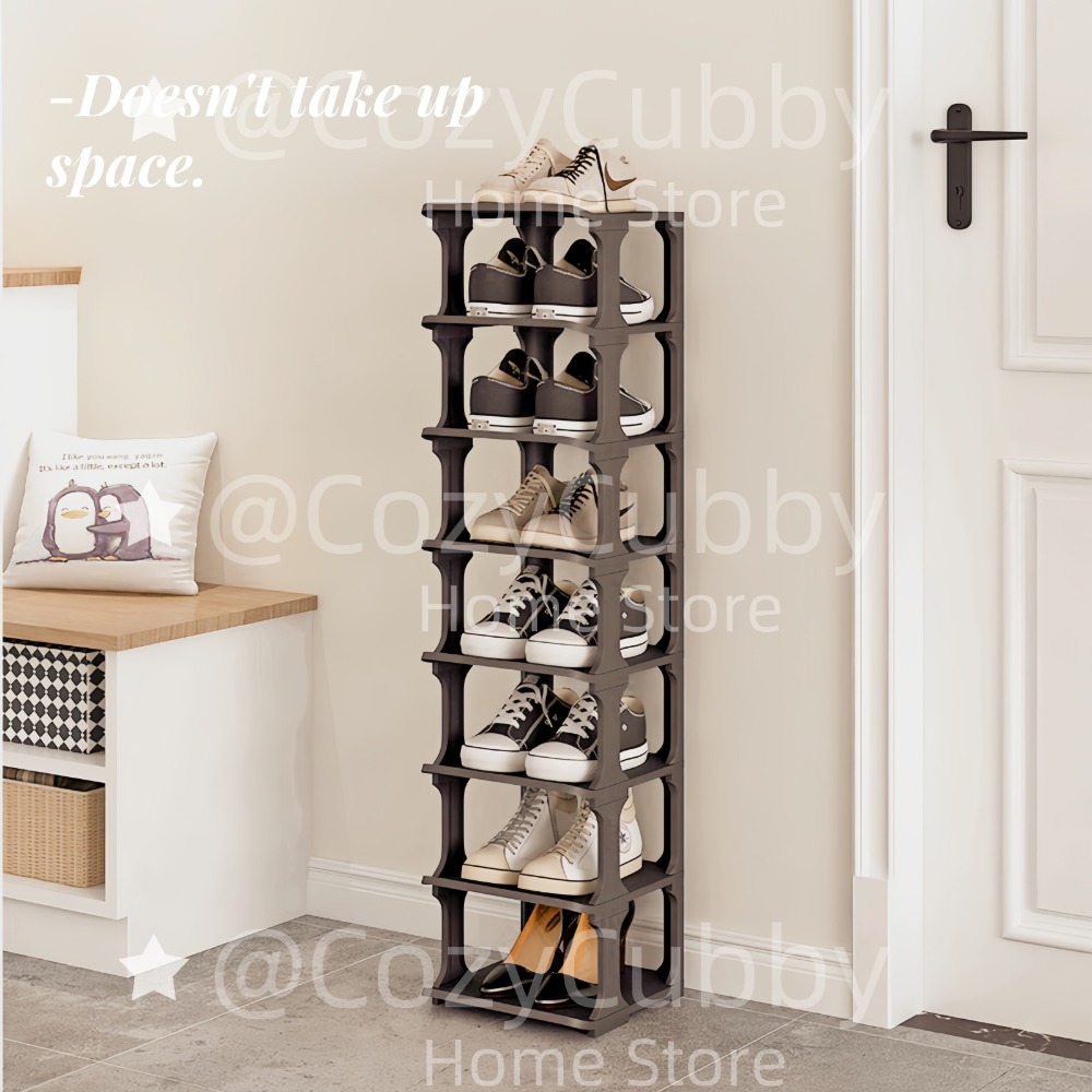 Estante de almacenamiento de zapatos, puerta de esquina de pared de 9 niveles, armario organizador de zapatos DIY estrecho apilable que ahorra espacio para dormitorio doméstico