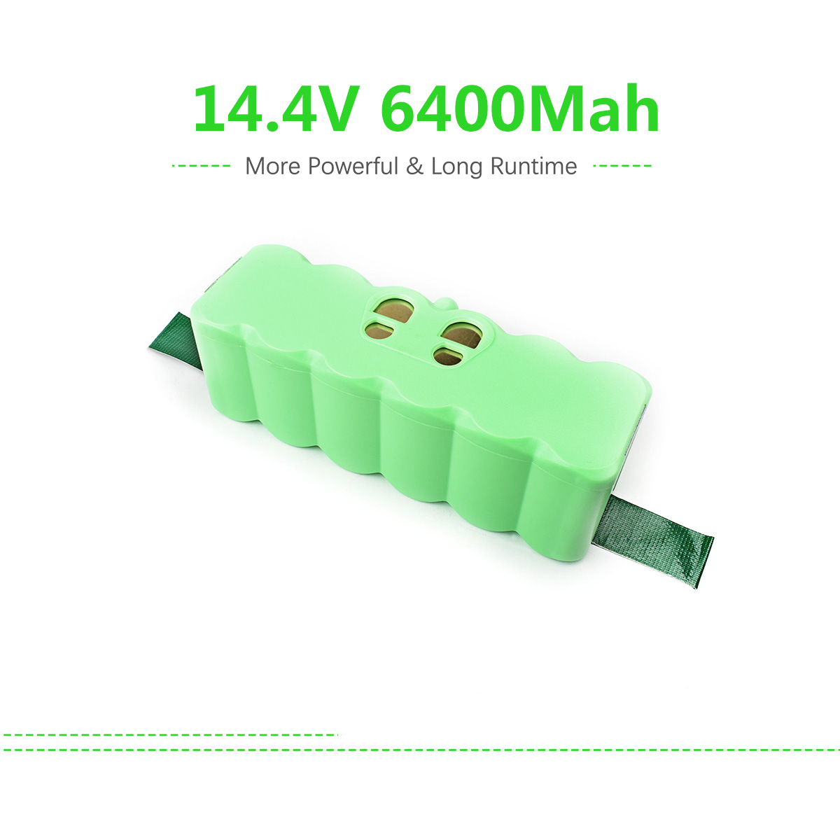 6.4Ah 5.0Ah 14.4V Batería de Repuesto para Roomba 500 510 520 530 532 535 540 545 550 552 555 560 562 570 580 585 600 610 620 630 650 660 700 760 770 780 790 800 870 880 900 970 980 aspiradoras de la serie: Negro
