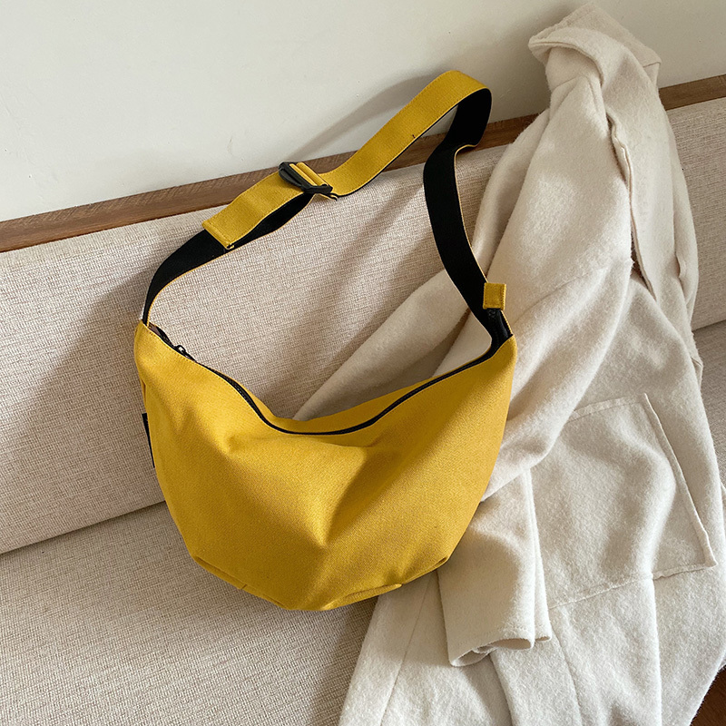 [BXX] décontracté toile Crossbody Dumplings sacs pour femmes sac à bandoulière femme sacs à main et sacs à main HJ451: yellow