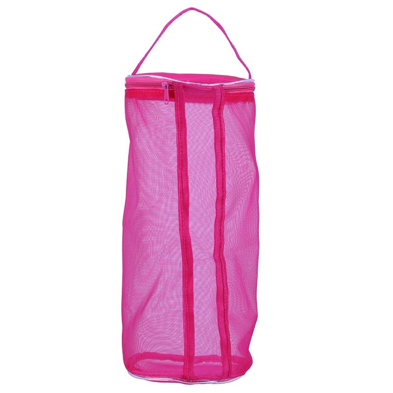 Kit de bolsa de malla para tejido a mano, organizador de herramientas, bolsa de hilo para tejer a mano, soporte de malla de almacenamiento: L / rose red