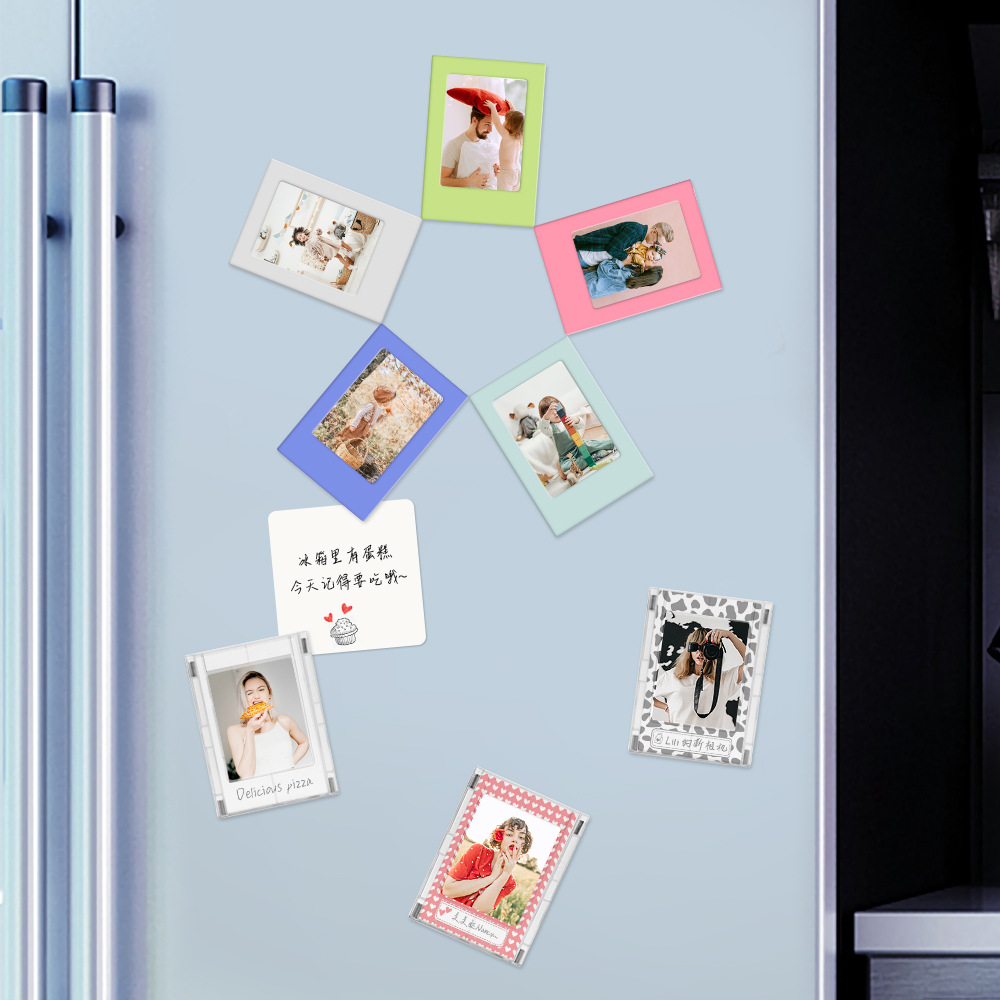 3-Zoll-Fotorahmen mit Magnet-Designrahmen für Polaroid Foto Mini-Acryl-Magnet-Bilderrahmen, transparenter Acryl-Displayständer