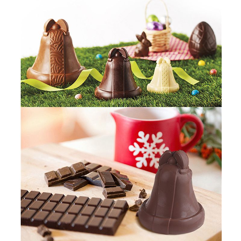 3 stijl 3D Christmas bell vorm Polycarbonaat chocolade Mallen DIY Snoep kerst taart decoraties mould