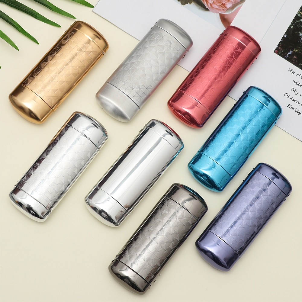 1PC Hard Metal Aluminum Lattice Glasses Case Capsule Flip Top Eyeglasses Box Protector Storage Tools Eyewear Accessories