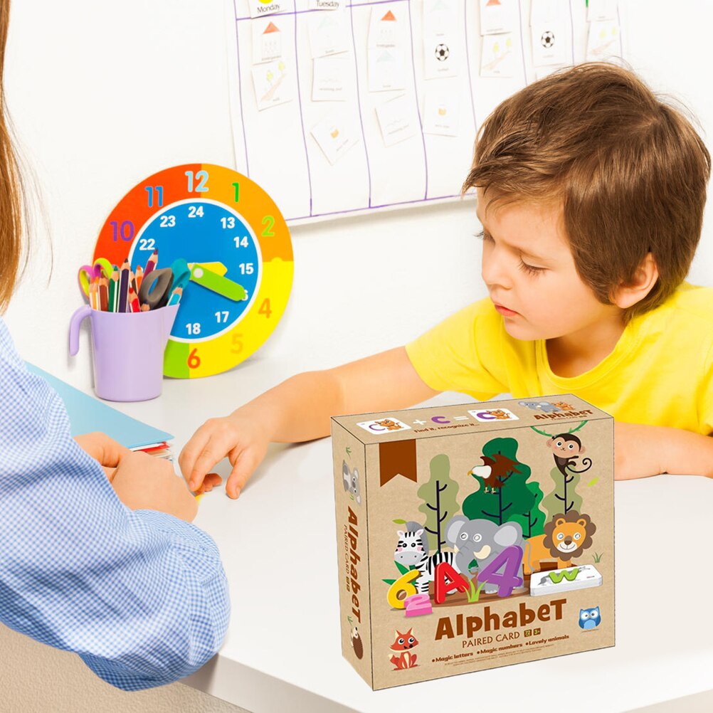 Children 3D Alphanumeric Matching Card Preschool Learning Toy Alphabet And Number Puzzles Animal Recognition Education Toy #30