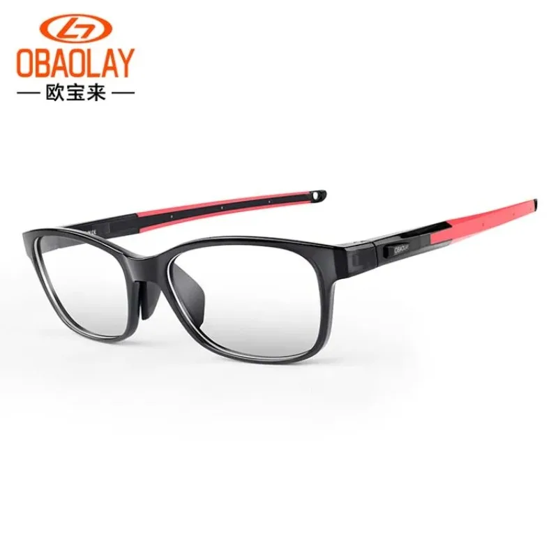 OBAOLAY-Sunglasses for Men, Sports Glasses, Basketball Mirror, Football Glasses, Can Be Equipped with Myopia, Cycling Glasses: Red