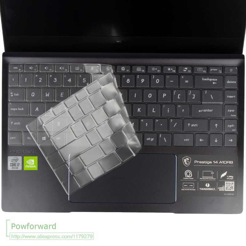 Protector de cubierta de teclado TPU para portátil, para MSI Prestige 14 A10M A105SC A10SC A10RAS para MSI Prestige 15 A10SC A10 /MSI Modern 15: Prestige 14