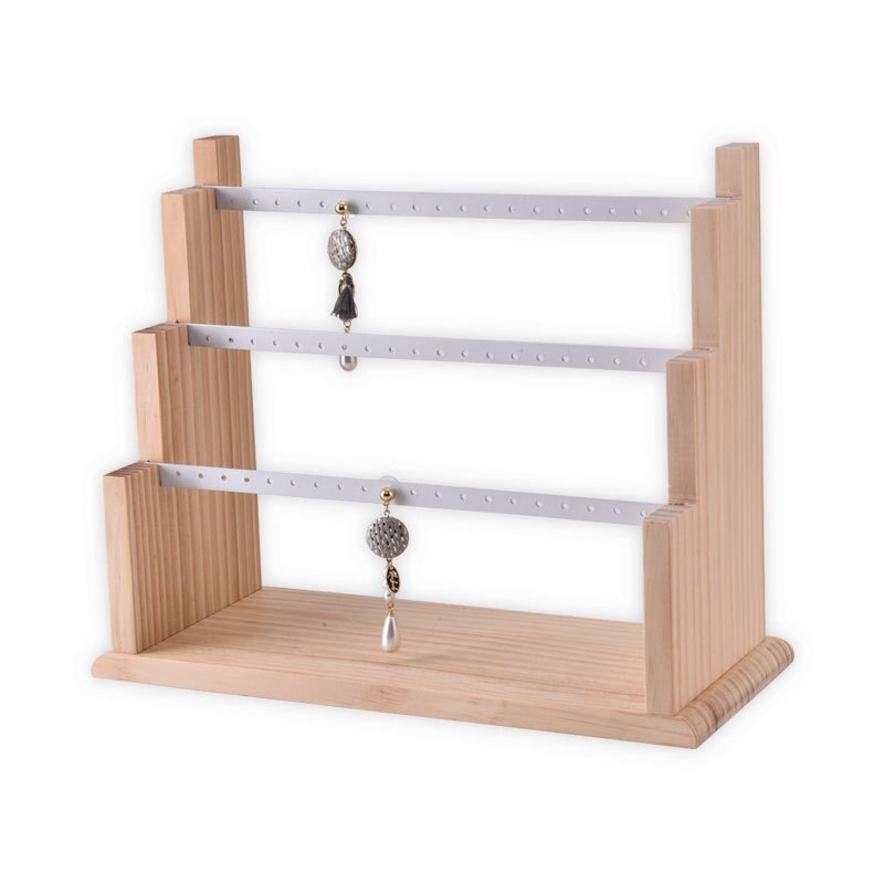 Sieraden display tray hanger oorbellen ringen display blokken massief houten sieraden display houder