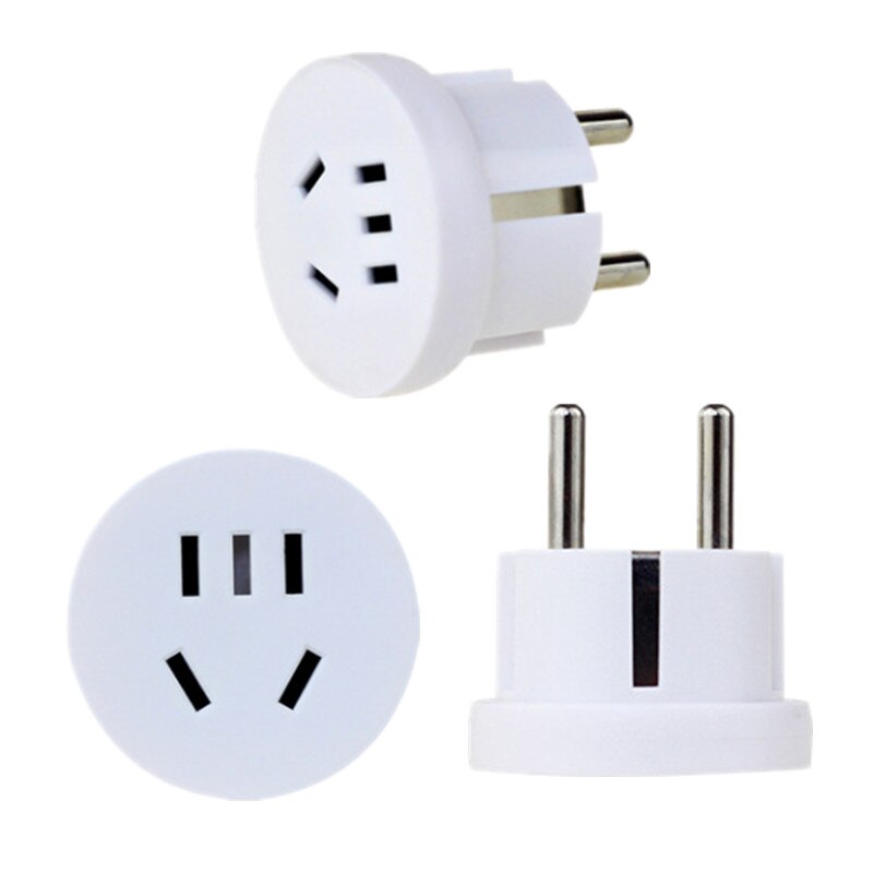 1PC US AU Om EU Plug USA AUS Naar Euro Europa Travel Muur AC Power Plug Wall Charger Outlet adapter Converter 2 Ronde Pin Socket: WHITE