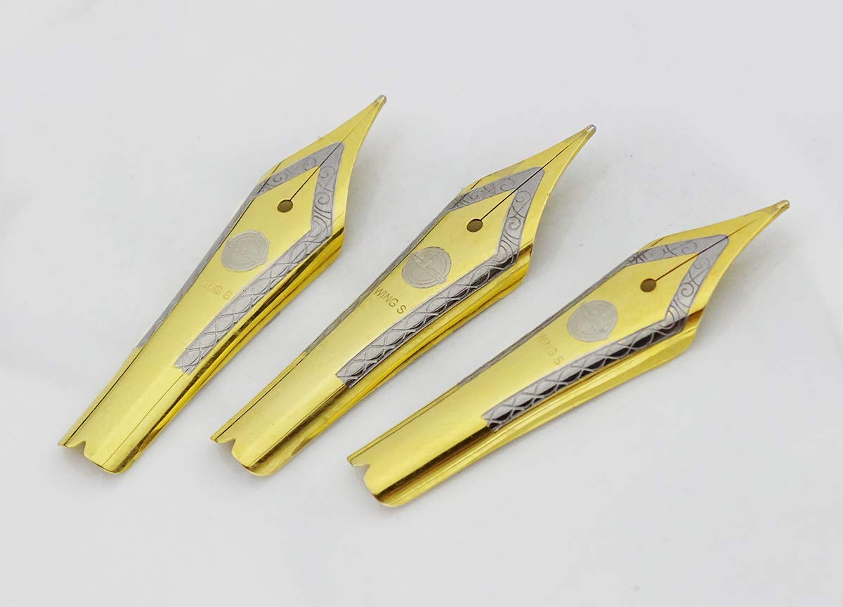 Plumas estilográficas Yongsheng 699, plumas de repuesto originales, tamaño EF/F/M para 699, Color dorado/plateado, 2 piezas/3 piezas