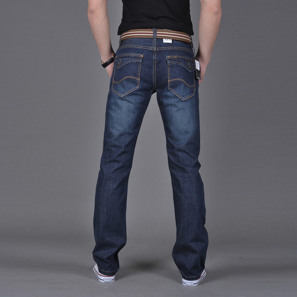 CHOLYL hombres Denim Jeans Casual Otoño Invierno algodón Hip Hop Pantalones Hombre suelto trabajo largo Hombre Pantalones vaqueros de corte Slim de Denim