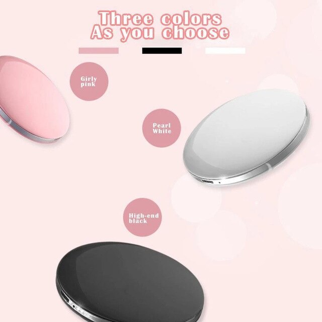 LED Lighted Travel 10X Makeup Mirror: Pink
