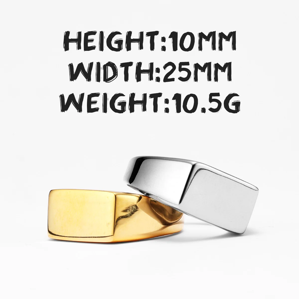 Minimalistische Rechthoek Graveren Mannen Ringen Rvs Vintage Eenvoudig Nieuw In Vrouwen Sieraden Mode Accessoires Cadeau