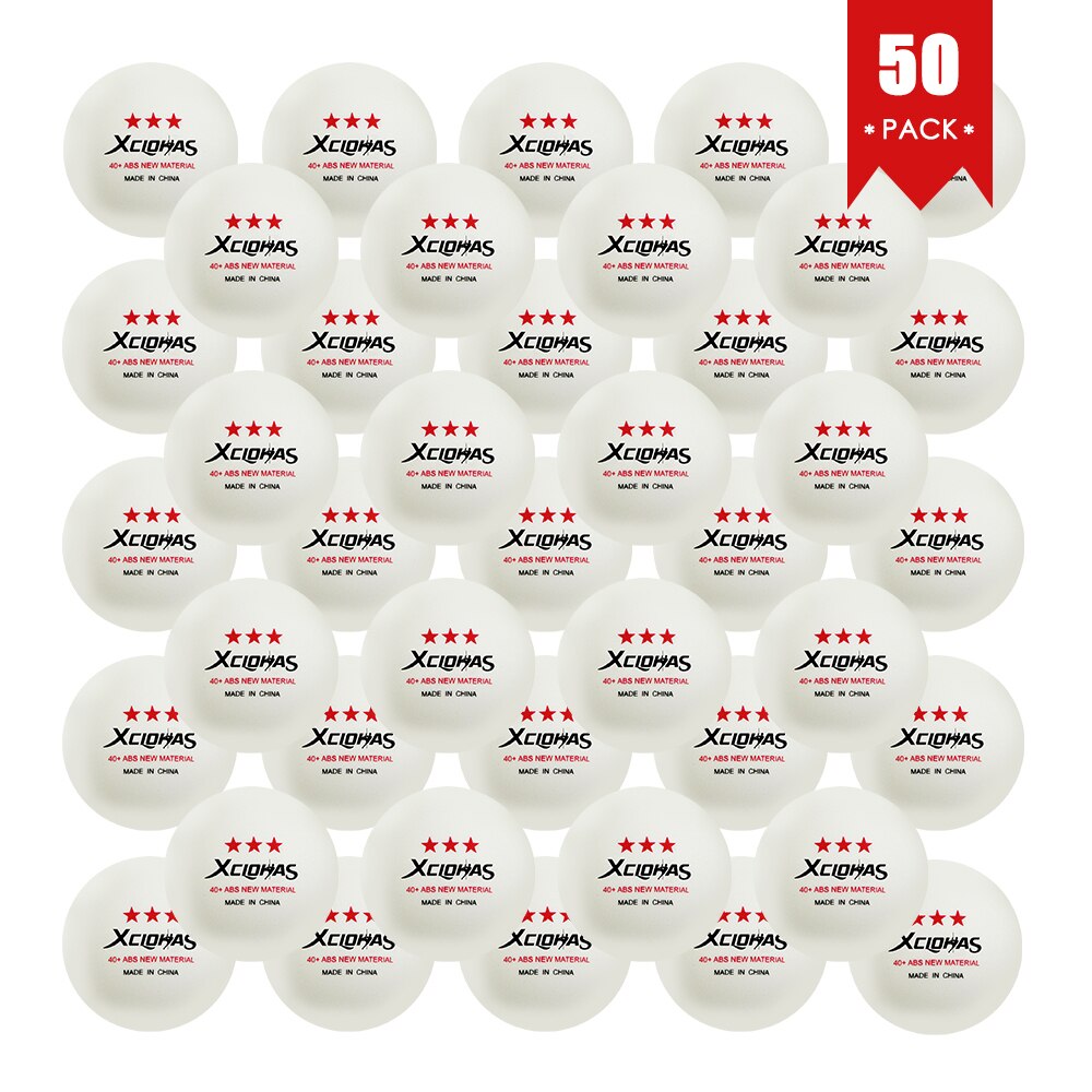 XC LOHAS 3 Star-pelotas de Ping Pong de plástico ABS, Material , 40 + 2,8g, 30 50 100 piezas: 50 white