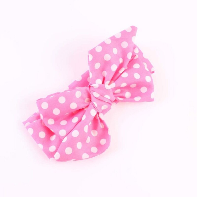 Charm Baby Haar Zubehör Bowknot Dot Drucken Bunte Baumwolle Hairband Stirnband Headwear 7 Stil: Rosa