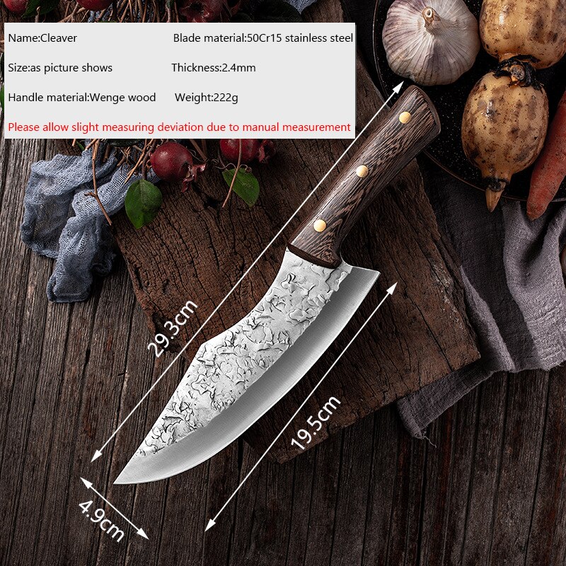 Cuchillo japonés para deshuesar, utensilio de cocina de acero, hecho a mano, Santoku: 1