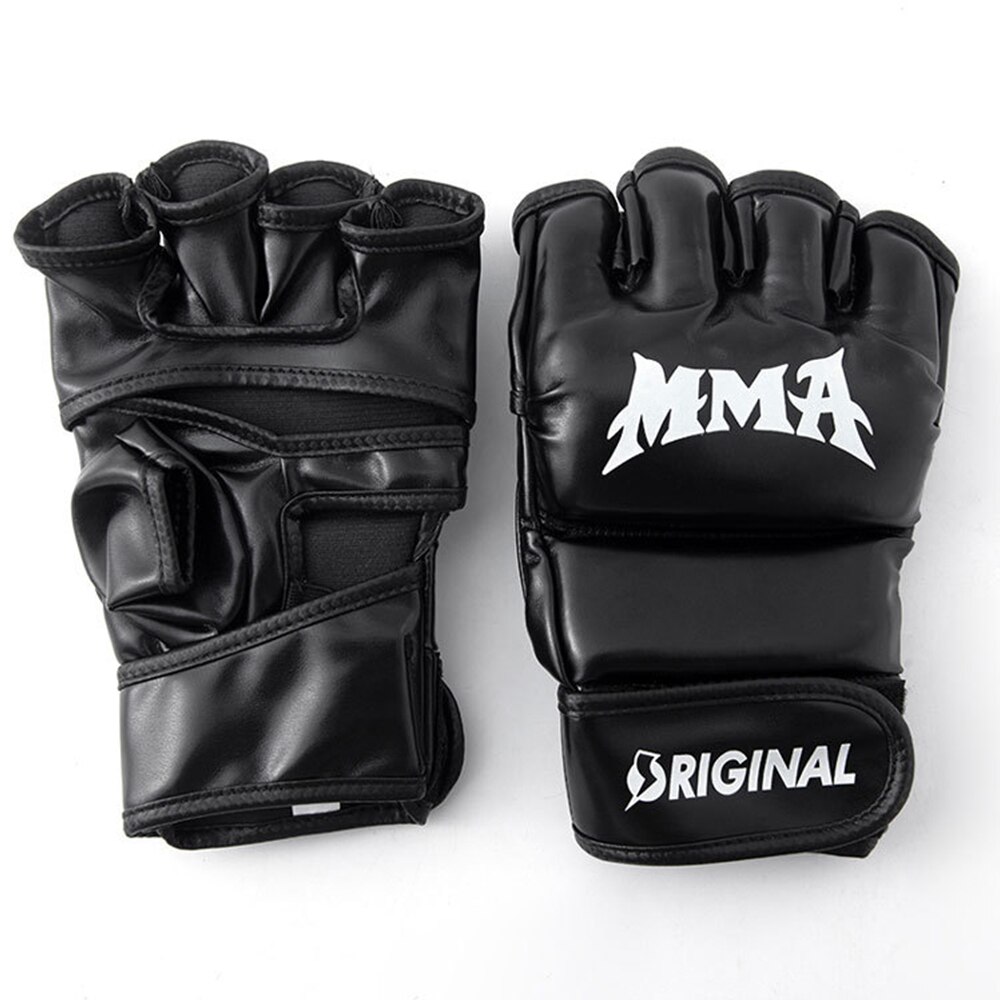1 Pair Thick Boxing Gloves MMA Gloves Half finger Sanda Taekwondo Fight MMA Sandbag Gloves TKD Training Equipment