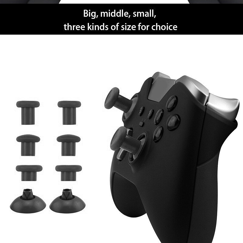 for One Elite Controller 8Pcs Metal Replacement Swap Thumbsticks Joystick Caps Controller Black