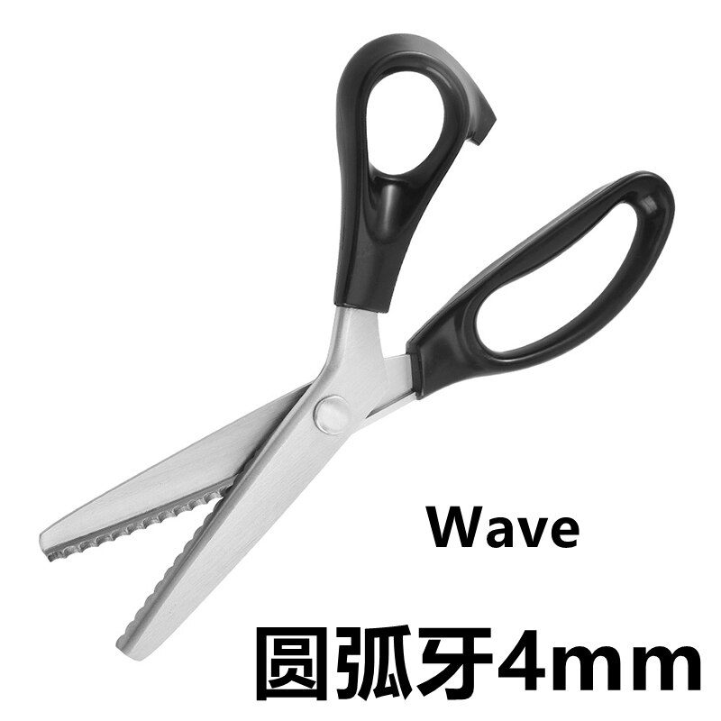 Zig Zag-Tijeras de sastre de acero inoxidable, herramienta de costura de cuero y tela, para costura: Wave 4mm