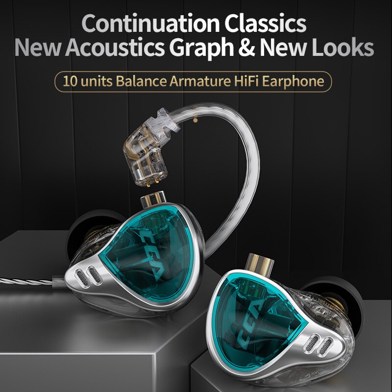 CCA CA10 Wired In-Ear Earphone Monitor Noice Cancelling Earbuds Sport HIFI Game Headphones
