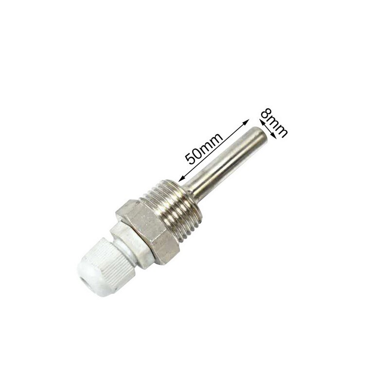 50-200mm Stainless Steel 1/2" NPT Threads Thermowells Temperature Instruments Temperature Sensor Thermowell Stainless Steel: 8x50mm