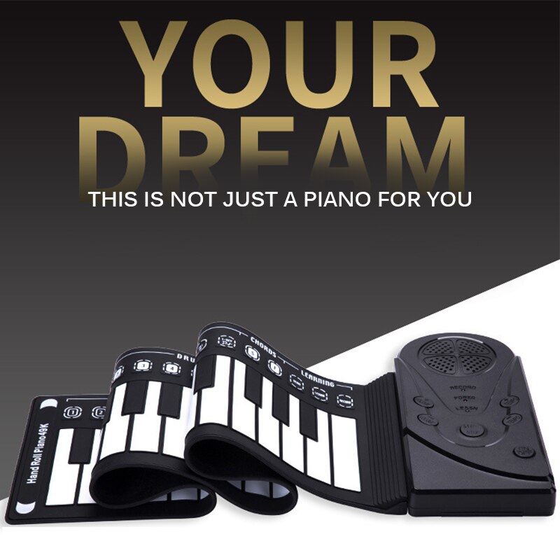 Piano pliant Intelligent à 49 touches, , en caoutchouc souple, pour enfants, clavier pliant, de noël