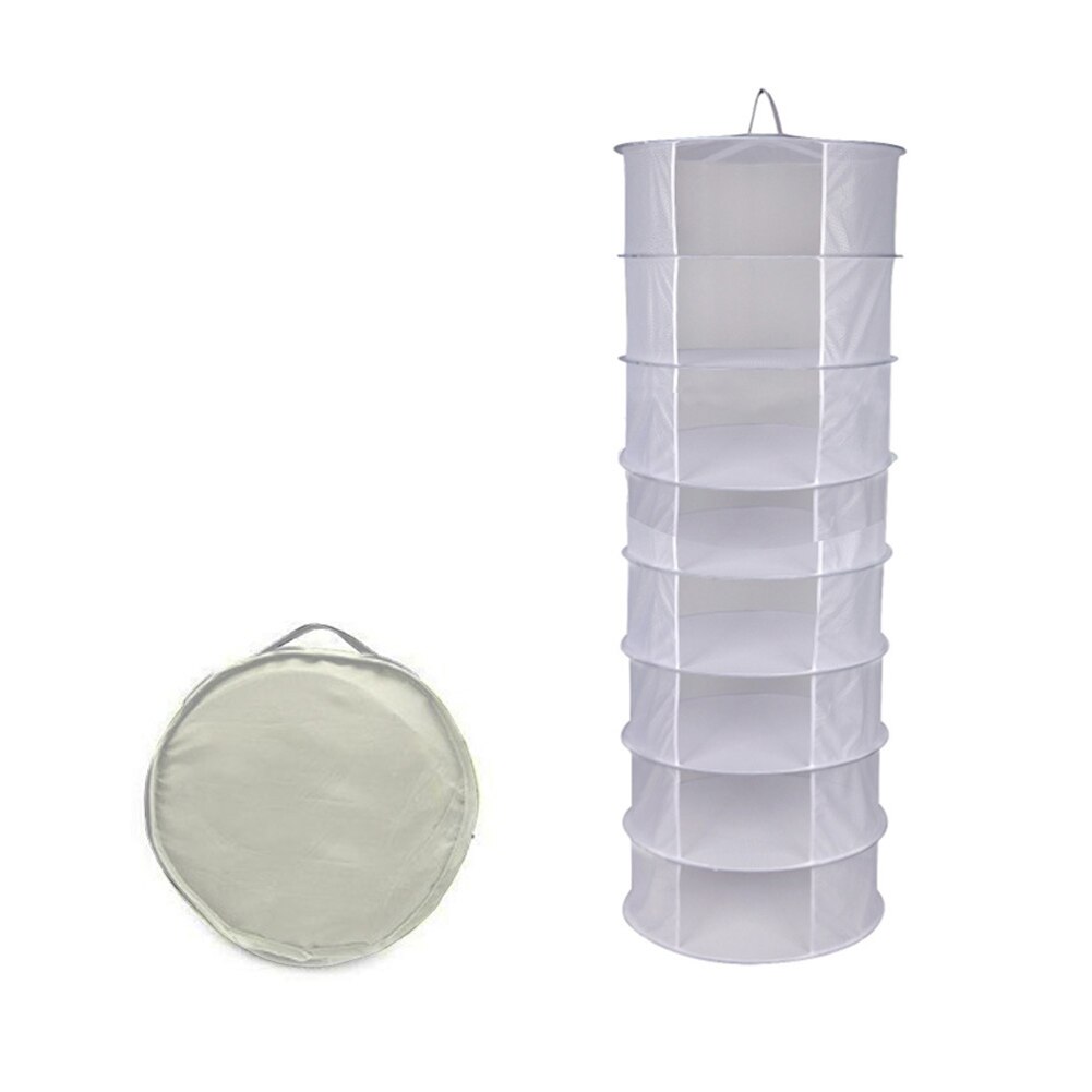 8 Layers Herb Drying Net Foldable Fabric Fishing Net Hanging Basket Dry Rack Bag Mesh Dryer For Herbs Flowers Plants Buds