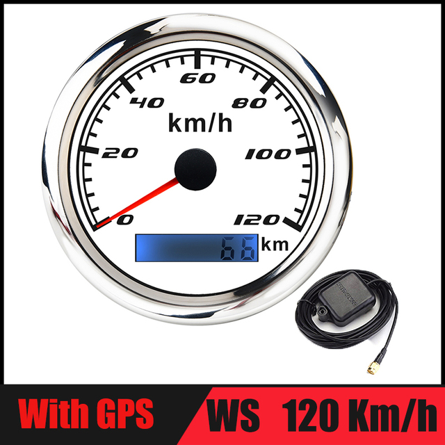 60 km/h Car GPS Speedometer Gauge 30 120 200 Km/h Boat Speed Odometer With GPS Antenna fit for Boat Motorcycle Auto Truck: GPS WS 120KMH