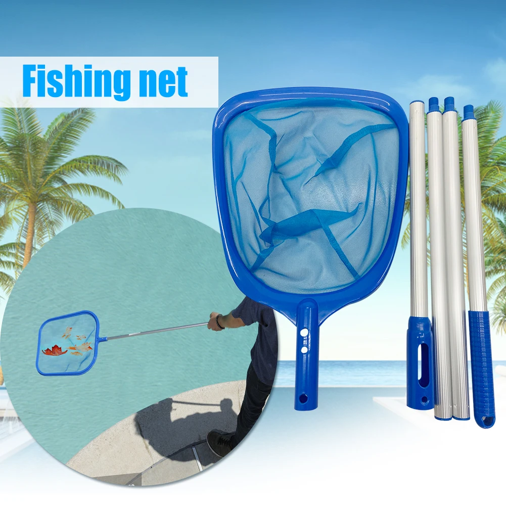 Telescopic Pond Bathtub Pool Cleaning Nets Swimming Pool Cleaning Net 6.35ft Retractable Pole Fine Mesh Skimmer Accessories