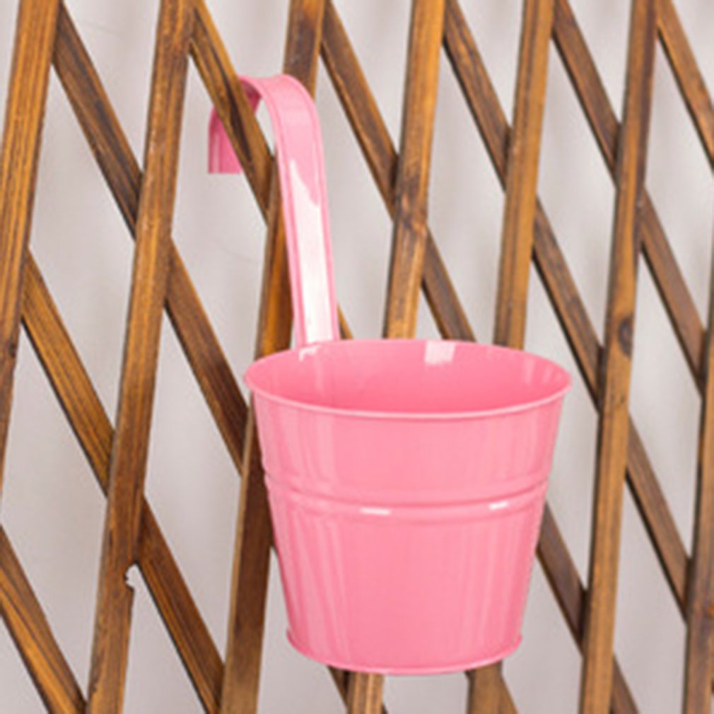 Kleur Metalen Opknoping Emmer Groene Plant Bloem Container Kan Hangen Bloempot Simulatie Bloem Persoonlijkheid Opknoping Pot Emmer