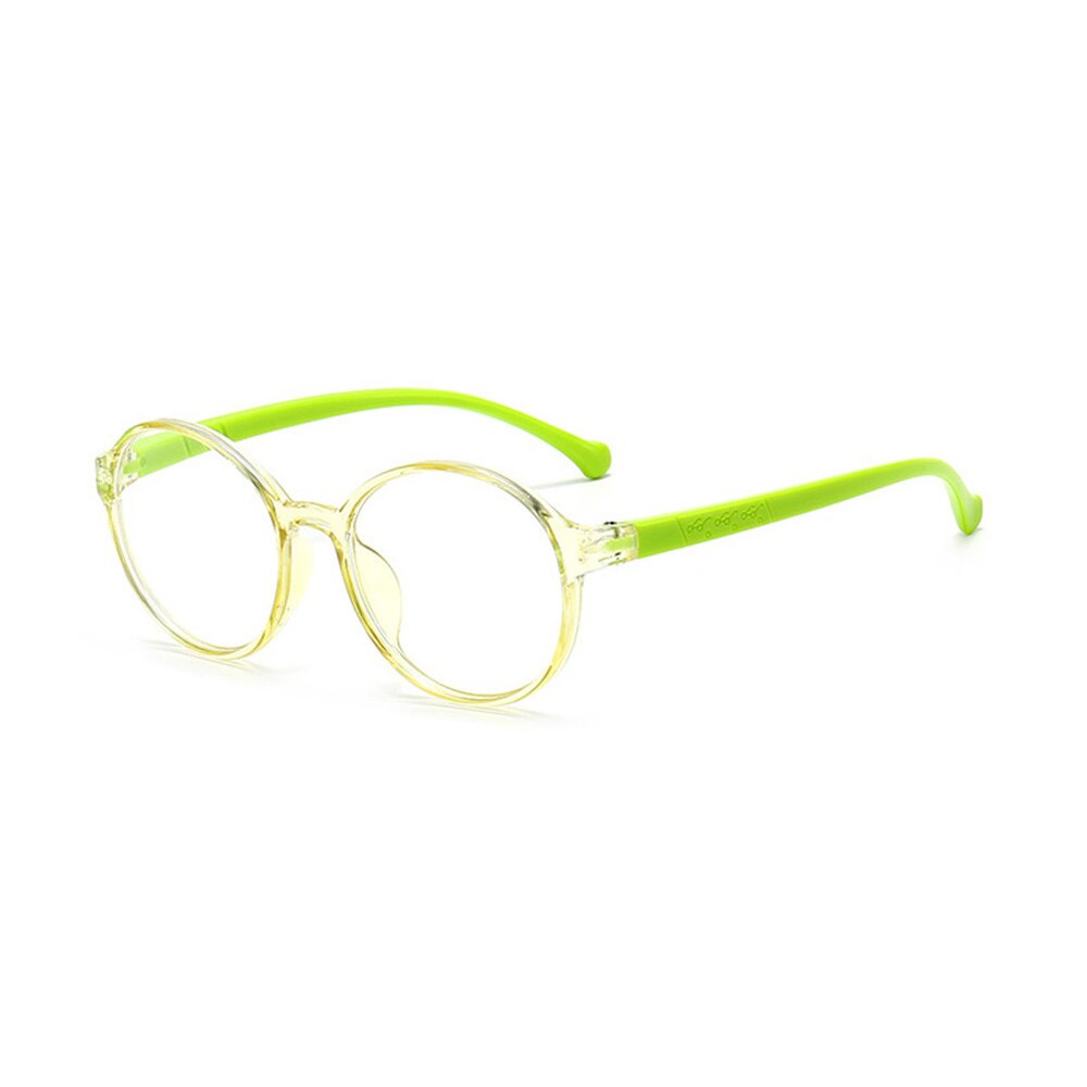 Round Anti Blue Light Kids Glasses Children Optical Frame Boy Girl Computer Transparent Eyeglasses UV400: TR green green